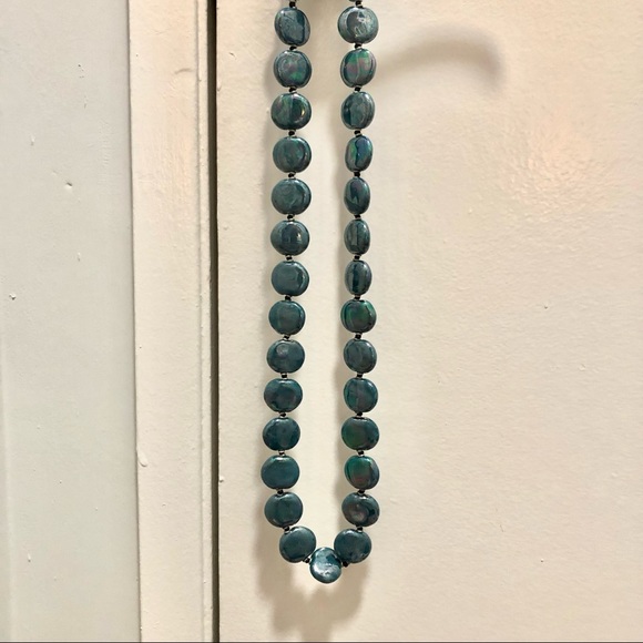 Kazuri Beads - African Hand Beaded Blue Necklace - Picture 2 of 4